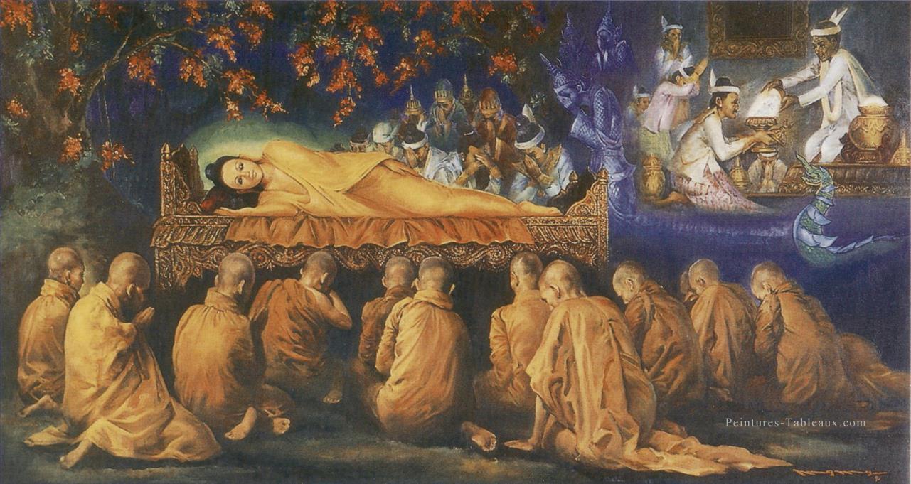 Mahaparinibbana la finale de Bouddha en passant pour la réalisation de la délivrance ultime bouddhisme Peintures à l'huile